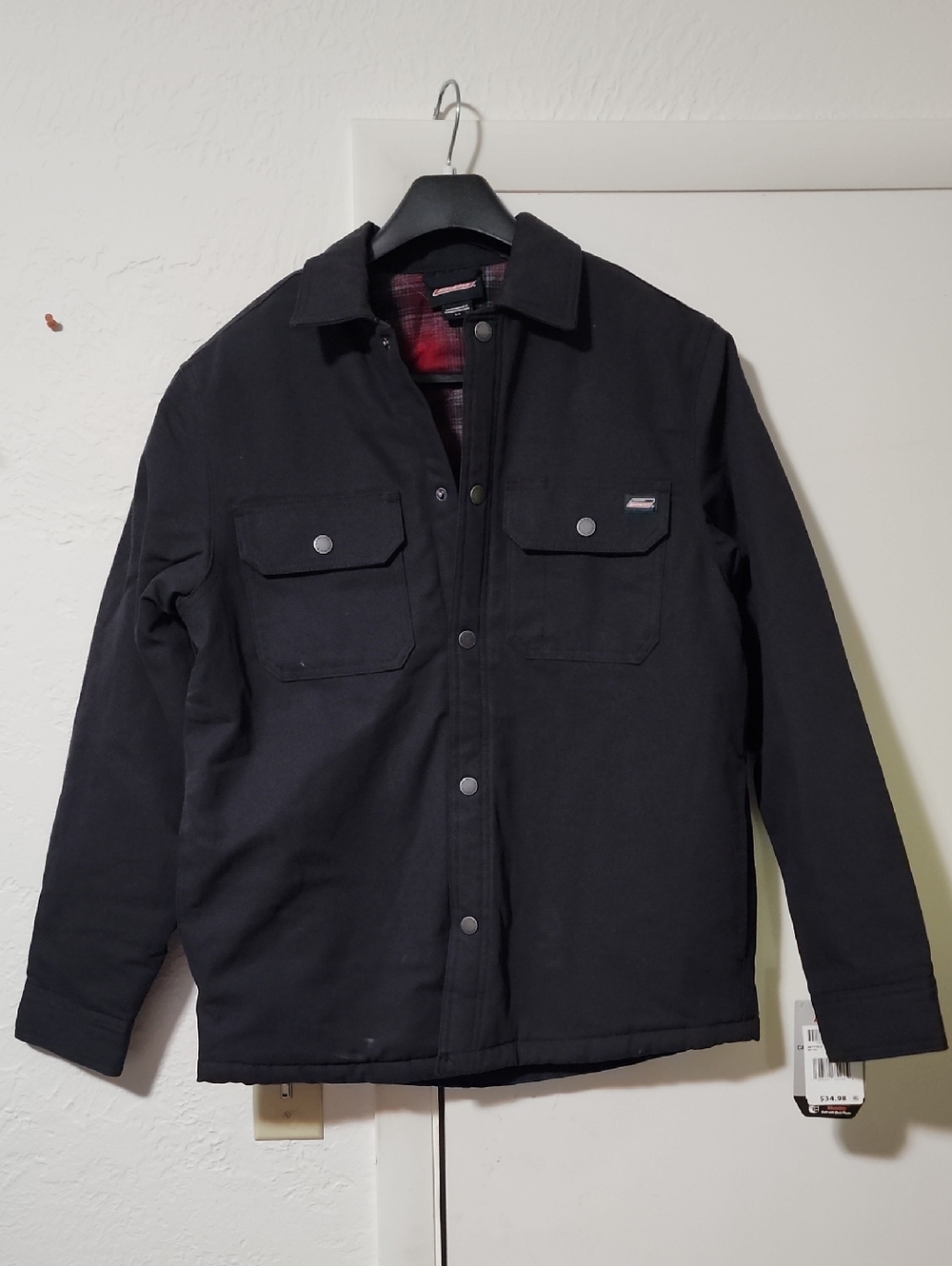 Dickies Black Flannel Lined Shirt Jacket